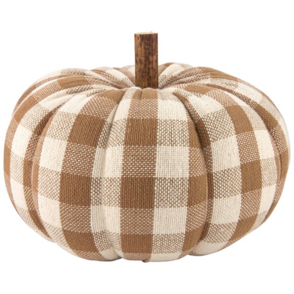 Mud Pie Other - Mud Pie Medium Brown Plaid Pumpkin Sitter/NWT